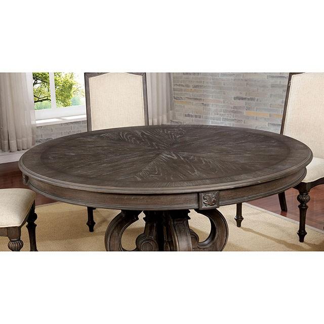 Arcadia Rustic Natural Tone Round Dining Table - U&U Home Budget Furniture (Carteret, NJ)