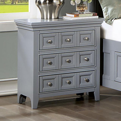 CASTLILE Night Stand w/ USB, Gray - U&U Home Budget Furniture (Carteret, NJ)