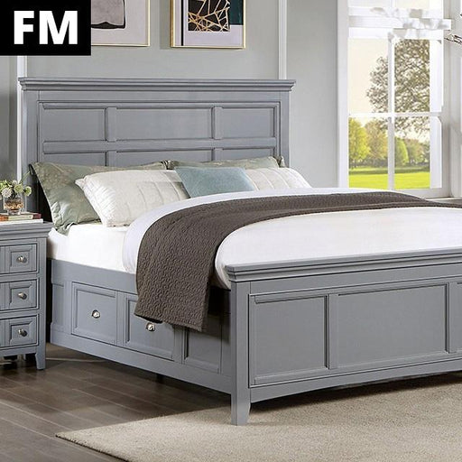 Castlile Bed Grey - U&U Home Budget Furniture (Carteret, NJ)