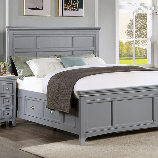 CASTLILE Queen Bed, Gray - U&U Home Budget Furniture (Carteret, NJ)