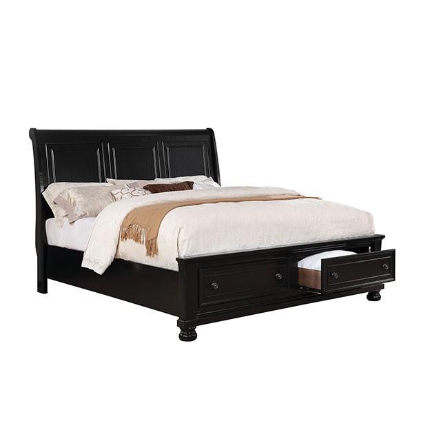 Castor Bed Black, Chrome, & White - U&U Home Budget Furniture (Carteret, NJ)