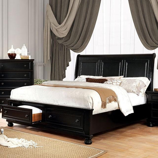 Castor Bed Black, Chrome, & White - U&U Home Budget Furniture (Carteret, NJ)