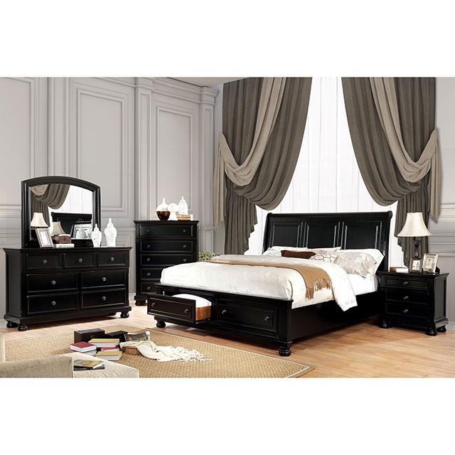 Castor Bed Black, Chrome, & White - U&U Home Budget Furniture (Carteret, NJ)