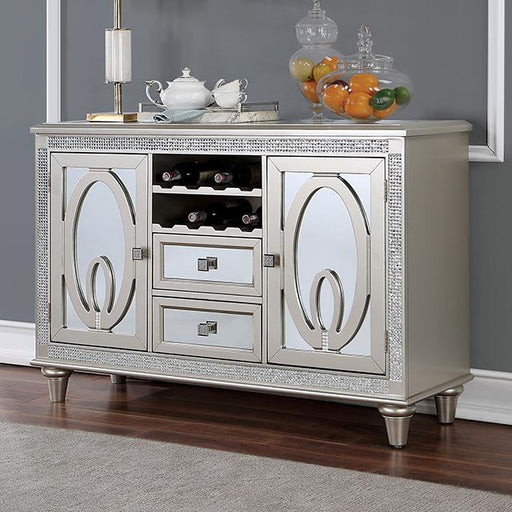 CATHALINA Server, Silver - U&U Home Budget Furniture (Carteret, NJ)