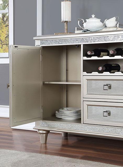 CATHALINA Server, Silver - U&U Home Budget Furniture (Carteret, NJ)