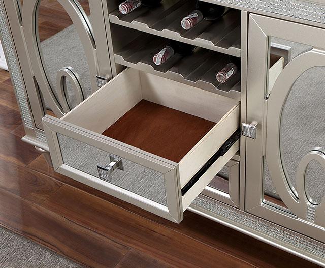CATHALINA Server, Silver - U&U Home Budget Furniture (Carteret, NJ)