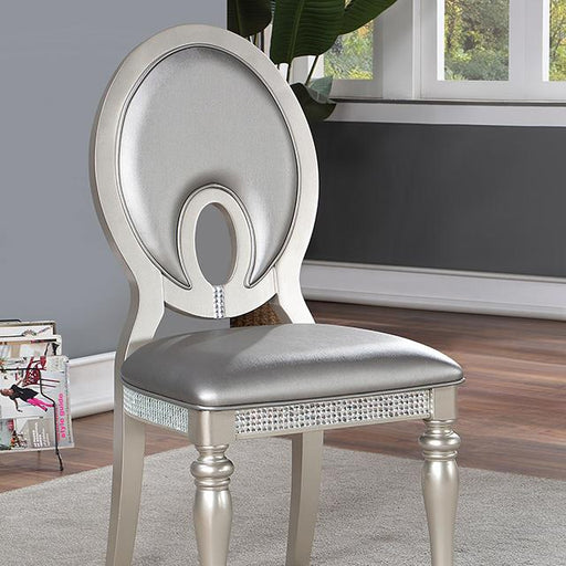 CATHALINA Side Chair (2/CTN), Silver - U&U Home Budget Furniture (Carteret, NJ)