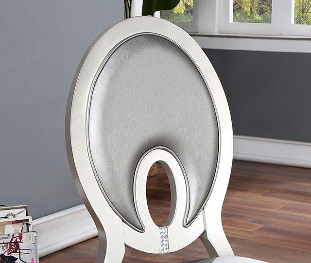 CATHALINA Side Chair (2/CTN), Silver - U&U Home Budget Furniture (Carteret, NJ)