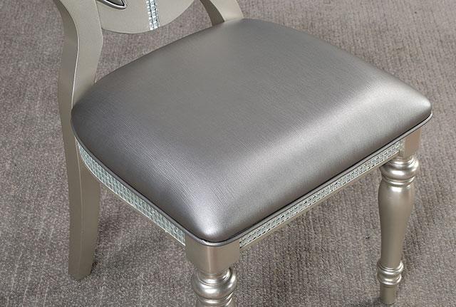 CATHALINA Side Chair (2/CTN), Silver - U&U Home Budget Furniture (Carteret, NJ)