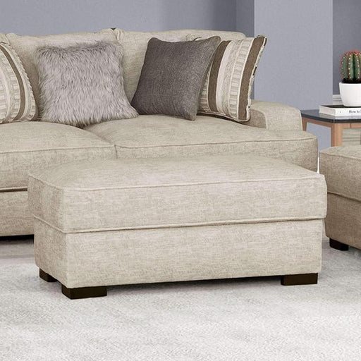 ARDENFOLD Ottoman, Beige & Gray - U&U Home Budget Furniture (Carteret, NJ)