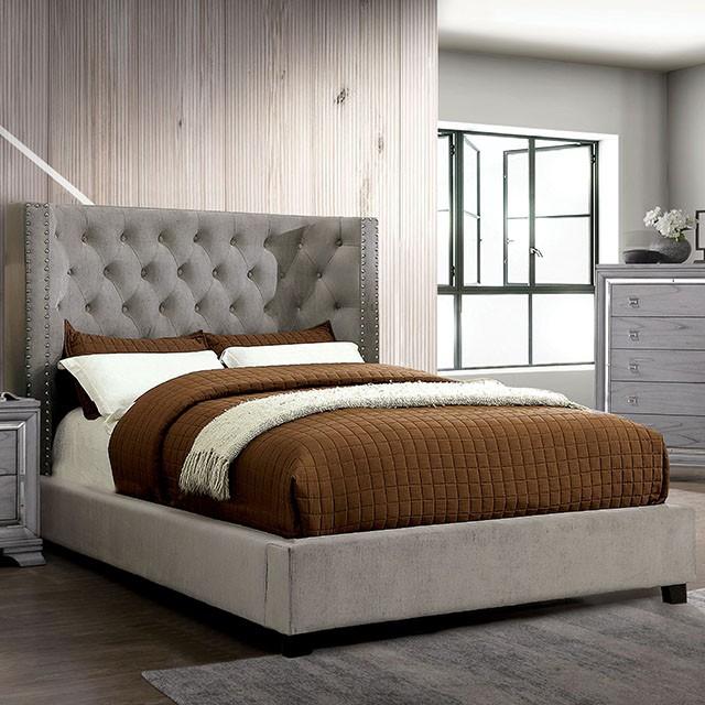 Cayla Bed Silver & Grey - U&U Home Budget Furniture (Carteret, NJ)