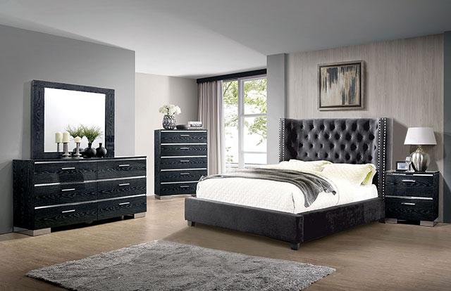 Cayla Bed Silver & Grey - U&U Home Budget Furniture (Carteret, NJ)