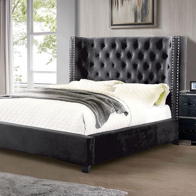Cayla Bed Silver & Grey - U&U Home Budget Furniture (Carteret, NJ)