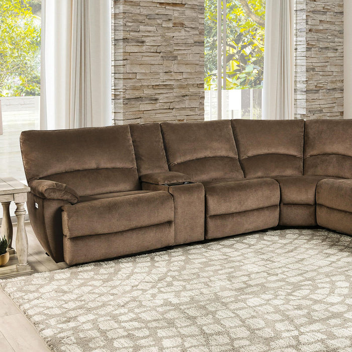 CERELIA Power Sectional, Brown - U&U Home Budget Furniture (Carteret, NJ)