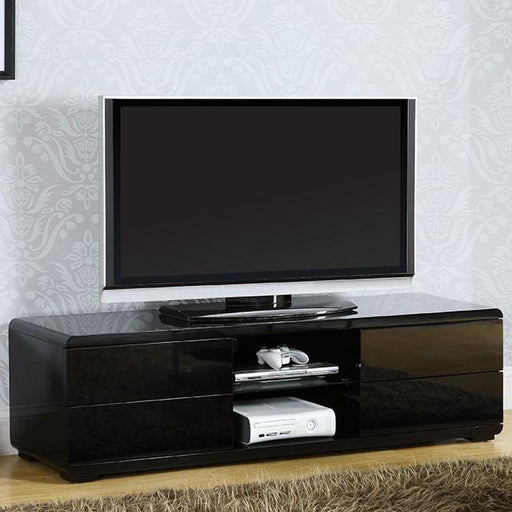 Cerro Black 59" TV Console, Black - U&U Home Budget Furniture (Carteret, NJ)