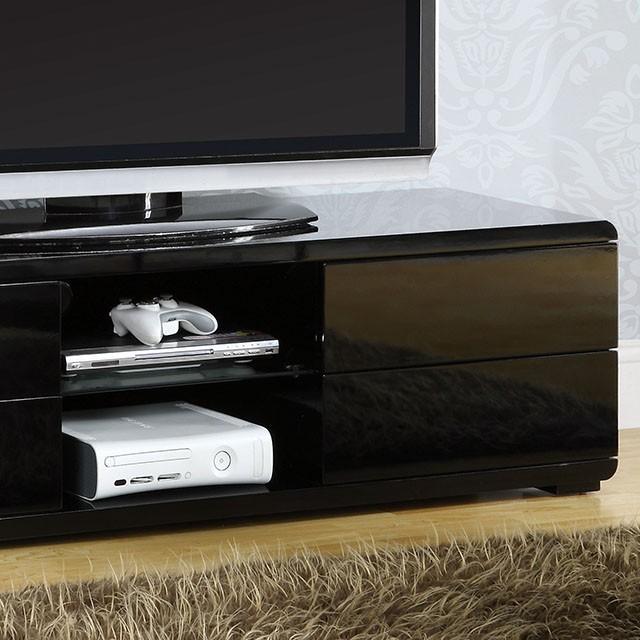 Cerro Black 59" TV Console, Black - U&U Home Budget Furniture (Carteret, NJ)