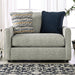 CHANCERY Chair & Half, Gray/Navy - U&U Home Budget Furniture (Carteret, NJ)
