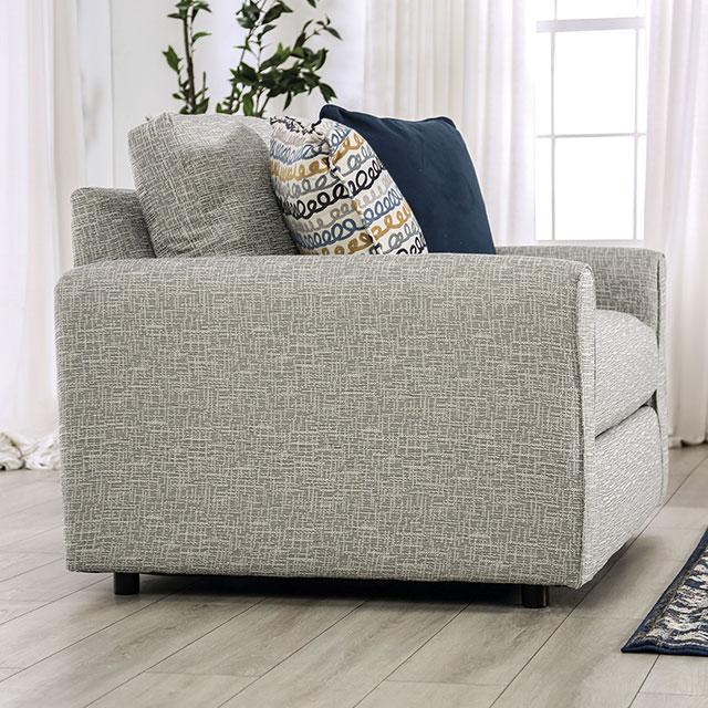 CHANCERY Chair & Half, Gray/Navy - U&U Home Budget Furniture (Carteret, NJ)