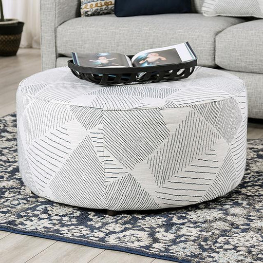 CHANCERY Ottoman, Gray/Navy - U&U Home Budget Furniture (Carteret, NJ)