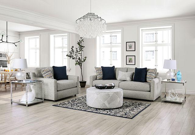 CHANCERY Sofa, Gray/Navy - U&U Home Budget Furniture (Carteret, NJ)