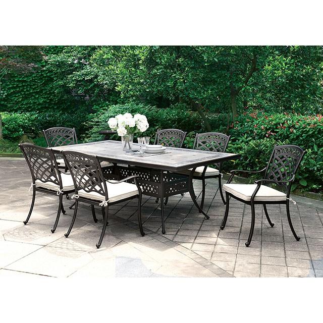 Charissa Antique Black/Beige Arm Chair (2/CTN) - U&U Home Budget Furniture (Carteret, NJ)