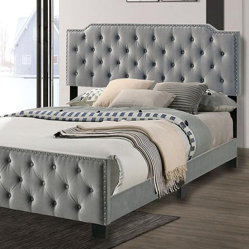 Charlize Bed Grey & Navy - U&U Home Budget Furniture (Carteret, NJ)