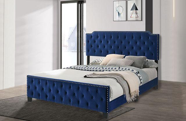Charlize Bed Grey & Navy - U&U Home Budget Furniture (Carteret, NJ)