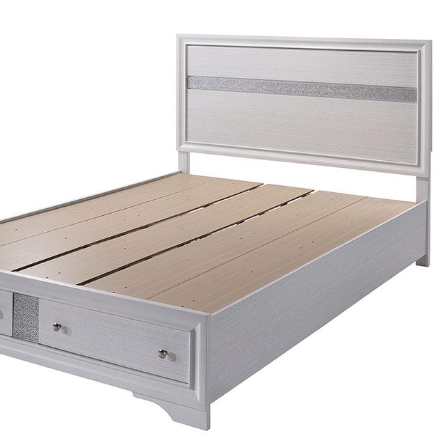 CHRISSY E.King, Full, & Queen Bed White, Grey, & Black - U&U Home Budget Furniture (Carteret, NJ)