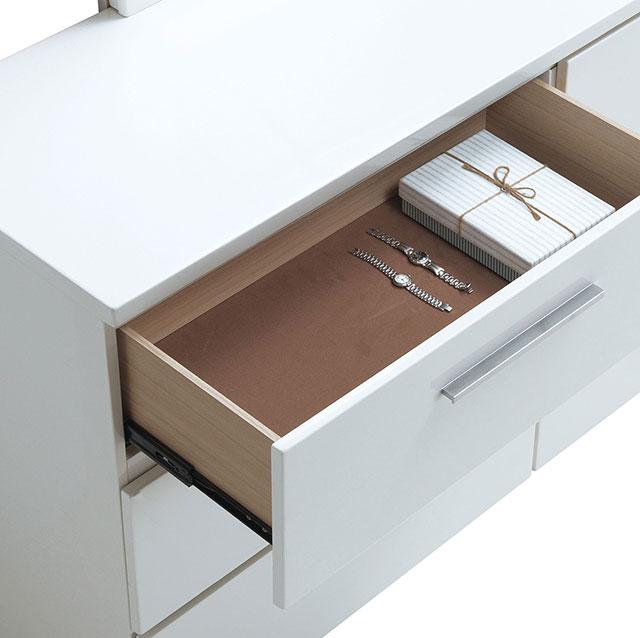 Christie Glossy White Night Stand - U&U Home Budget Furniture (Carteret, NJ)