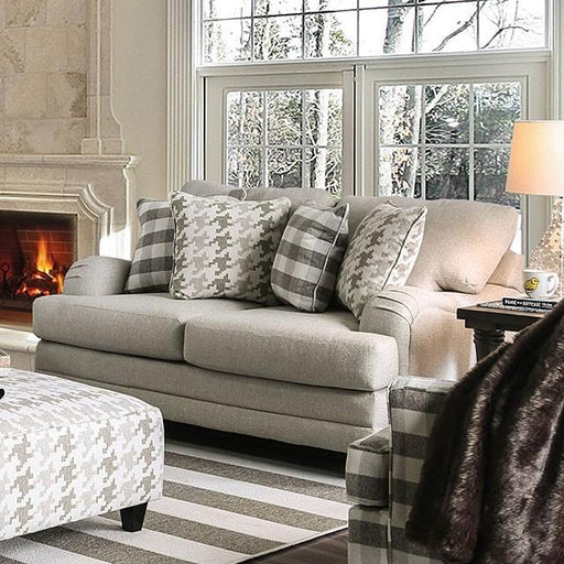 Christine Light Gray Love Seat - U&U Home Budget Furniture (Carteret, NJ)