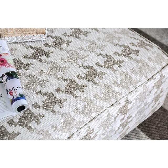 Christine Light Gray/Pattern Ottoman - U&U Home Budget Furniture (Carteret, NJ)