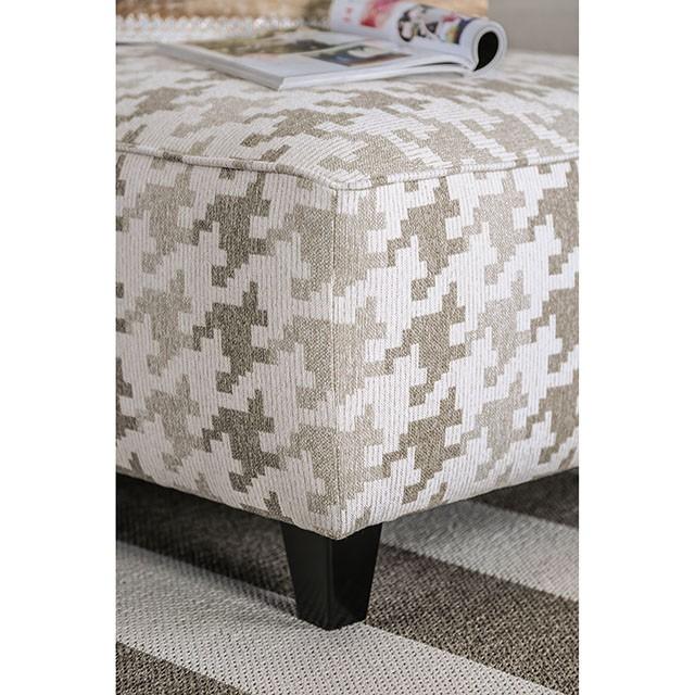 Christine Light Gray/Pattern Ottoman - U&U Home Budget Furniture (Carteret, NJ)