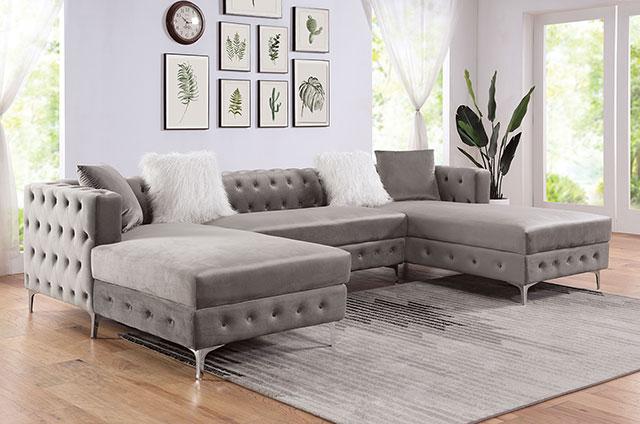 CIABATTONI Sectional, Gray - U&U Home Budget Furniture (Carteret, NJ)