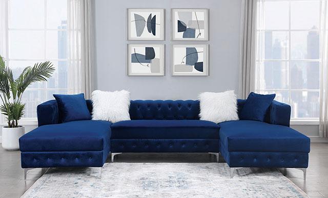 CIABATTONI Sectional, Navy - U&U Home Budget Furniture (Carteret, NJ)