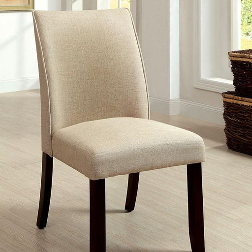 Cimma Espresso/Ivory Side Chair (2/CTN) - U&U Home Budget Furniture (Carteret, NJ)