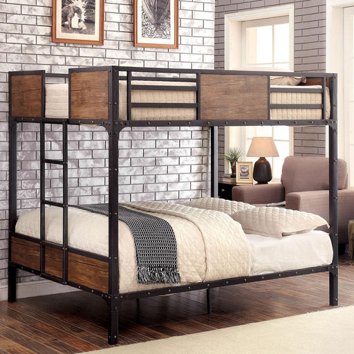 CLAPTON Black Full/Full Bunk Bed - U&U Home Budget Furniture (Carteret, NJ)
