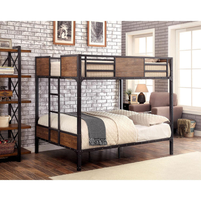 CLAPTON Black Full/Full Bunk Bed - U&U Home Budget Furniture (Carteret, NJ)