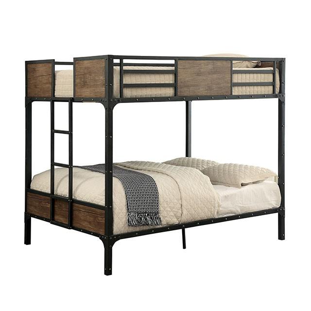 CLAPTON Black Full/Full Bunk Bed - U&U Home Budget Furniture (Carteret, NJ)