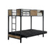 CLAPTON Black Twin Bed w/ Futon Base - U&U Home Budget Furniture (Carteret, NJ)