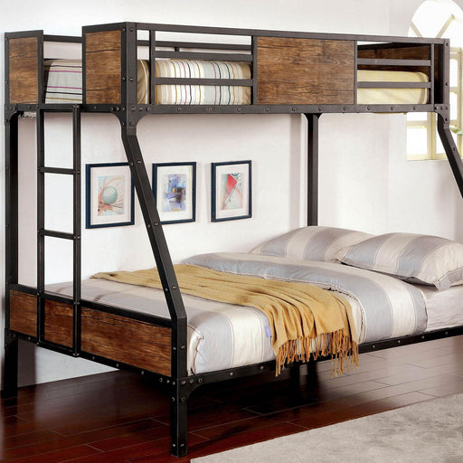 CLAPTON Black Twin/Full Bunk Bed - U&U Home Budget Furniture (Carteret, NJ)