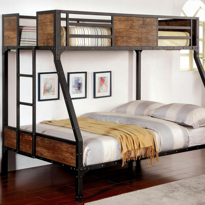 CLAPTON Black Twin/Full Bunk Bed - U&U Home Budget Furniture (Carteret, NJ)