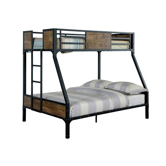 CLAPTON Black Twin/Full Bunk Bed - U&U Home Budget Furniture (Carteret, NJ)