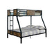 CLAPTON Black Twin/Full Bunk Bed - U&U Home Budget Furniture (Carteret, NJ)