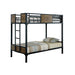CLAPTON Black Twin/Twin Bunk Bed - U&U Home Budget Furniture (Carteret, NJ)
