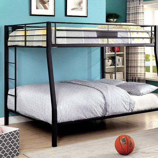 CLAREN Black Full/Queen Bunk Bed - U&U Home Budget Furniture (Carteret, NJ)