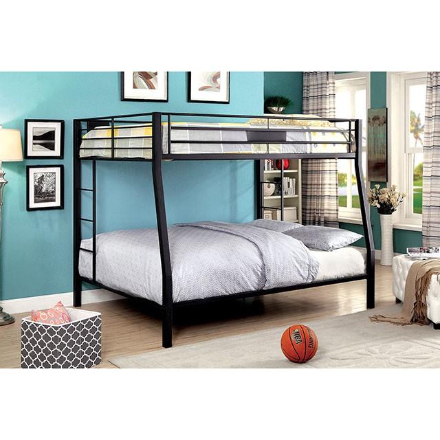 CLAREN Black Full/Queen Bunk Bed - U&U Home Budget Furniture (Carteret, NJ)