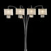 Claris Ivory/Chrome Arch Lamp, Hanging Crystal - U&U Home Budget Furniture (Carteret, NJ)