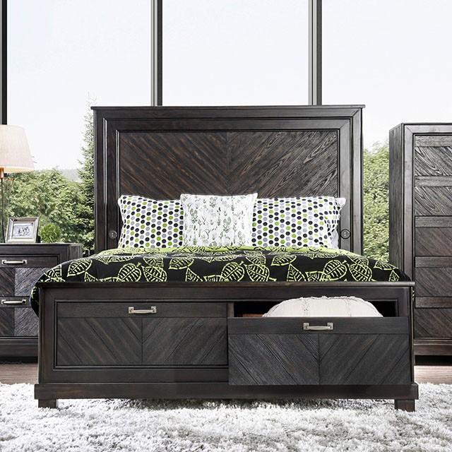 Argyros Espresso Cal.King, E.King, & Queen Bed - U&U Home Budget Furniture (Carteret, NJ)