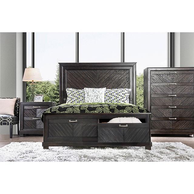 Argyros Espresso Night Stand - U&U Home Budget Furniture (Carteret, NJ)