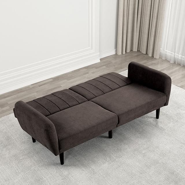 Aristide Futon Sofa Grey & Brown - U&U Home Budget Furniture (Carteret, NJ)